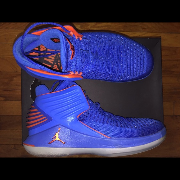 Jordan Blue and Orange Sneakers - Picture 1 of 7